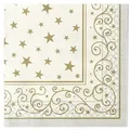 Produktbild: Sovie HORECA Serviette Liam in Champagner aus Tissue Deluxe®, 4-lagig, 40 x 40 cm, 50 Stück - Weihnachten Sterne Ornamente