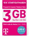 Produktbild: Telekom MagentaMobil Prepaid M SIM-Karte 5G 3GB & Allnet Flat 10€ Guthaben