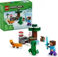 Produktbild: LEGO Minecraft Steves Abenteuer in der Taiga -  Spielzeug mit Steve Minifigur - Diamantschwert, Creeper, Fuchs und Baby Kaninchen Figuren - Gamer Geschenk für Jungen und Mädchen ab 6 Jahren - 21583