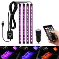 Produktbild: Auto LED Innenbeleuchtung, AIGUOZER USB Ambientebeleuchtung Atmosphäre Licht, Auto Zubehör LED Streifen Innenraumbeleuchtung Ambientebeleuchtung mit Fernbedienung, Stimmungslicht mit Musikmodi