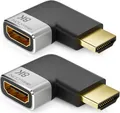 Produktbild: deleyCON 2 Stück HDMI Adapter Kupplung Verbinder 8K@60Hz / 4K@120Hz UHD 7680x4320 Aluminium HDMI 2.1 ARC HDR10+ Dolby Vision VRR ALLM 48Gbps Links Gewinkelt Grau Schwarz