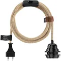 Produktbild: Hoopzi - Bala - Fassung e27 mit Kabel - Lampenfassung e27 mit Kabel und Schalter - Textilkabel mit Fassung - Lampenkabel - Pendelleuchte - 4,5 Meter - 36 Farben - Seil