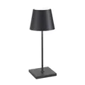 Produktbild: Zafferano, Poldina Pro Mini Lampe, Kabellose, Wiederaufladbare Tischlampe mit Touch Control, Auch für den Außenbereich Geeignet, Dimmer, 2200-3000 K, Höhe 30 cm, Farbe Dunkelgrau