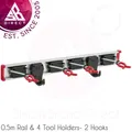 Produktbild: Bruns 0.5m Schiene & 4 Werkzeug Halter & 2 Haken Verbindung │ mit Schrauben &
