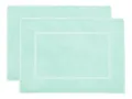 Produktbild: ZOLLNER 2er Set Badematten in 50x70 cm - saugstarke und Flauschige Badvorleger aus Baumwolle - bis 60°C waschbar - für Fußbodenheizung geeignet - in Mint - Hotelqualität