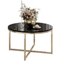 Produktbild: Lookway Couchtisch, Gold, Schwarz, Holzwerkstoff, Rund, 70x45.6x70 cm, Wohnzimmer, Wohnzimmertische, Couchtische