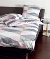 Produktbild: Janine Mako Satin Bettwäsche 2 teilig Bettbezug 135 x 200 cm Kopfkissenbezug 80 x 80 cm  J. D. Raute rosa taupe grau
