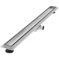 Produktbild: LuxeBath Duschrinne 90cm 2in1 Befliesbar Extra Flach Silber Doppelseitige