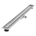 Produktbild: LuxeBath Duschrinne 90cm 2in1, befliesbar, extra flach, Edelstahl, Silber, Doppelseitige Bodenablauf, Komplettset Bodenbefestigung, Duschablauf, Siphon mit Geruchsstop, Haarsieb, Ablaufrinne Dusche