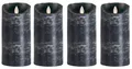 Produktbild: SOMPEX LED-Kerze Sompex Flame LED Echtwachskerzen 4er Set anthrazit 18cm (Set, 4-tlg., 4 Kerzen, Höhe 18cm, Durchmesser 8cm), mit Timer, Echtwachs, täuschend echtes Kerzenlicht