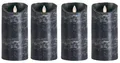 Produktbild: 4er Set Sompex Flame LED Echtwachs Kerzen 8 x 18 cm anthrazit 36561 Adventskranz