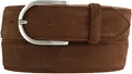 Produktbild: BELTINGER Damen-Gürtel aus Veloursleder 4 cm | Velour-Gürtel für Damen 40mm | Wildleder-Gürtel 4cm mit runder Gürtelschnalle | Tabac 115cm
