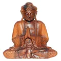 Produktbild: Wogeka Buddhafigur Meditation Gebet Buddha Holz-Figur Feng Shui