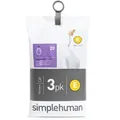 Produktbild: Müllbeutel Simplehuman code E, 3 x Pack mit 20 Stück, 20 L zusgesamt 60 Beutel verpackt zu 3 x 20 Beutel 10017761