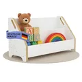 Produktbild: Mein-Regal Bücherbox DOOWY 60,5x24x33,5 cm 2 Ablageflächen Bücherregal Kinder Aufbewahrung Organizer Bücherkiste Holz für Wohnzimmer, Kinderzimmer, Büro Farbe Weiß