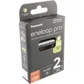 Produktbild: Panasonic eneloop pro, vorgeladen, Retail Blister 2-Pack BK-3HCDE/2BE Akku NiMH, Mignon, AA, HR06, 1.2V und 2500mAh