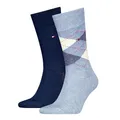 Produktbild: Tommy Hilfiger Herren Check Classic Sock, Light Blue Melange, 39-42 EU