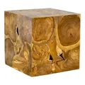 Produktbild: FaHome Holzmosaik Beistelltisch - Couchtisch Nachttisch Pflanzenhocker Hocker - Handgefertigt - 40x40x40 cm