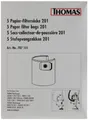 Produktbild: Thomas Papierfiltersack 201 Staubsaugerbeutel/passend für Modell PP 1620 C