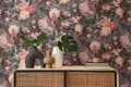 Produktbild: Tapete Blumendesign im Vintage Stil – Blau, Gelb