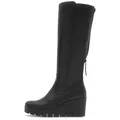 Produktbild: Gabor Stiefel, Keilabsatz, Langschaftstiefel mit zwei Reißverschlüssen schwarz 42 EU (8 UK)