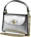 Produktbild: Toscanto Umhängetasche Toscanto Damen Umhängetasche Leder Tasche (Umhängetasche), Damen Leder Umhängetasche, silber ca. 19cm