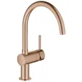 Produktbild: GROHE Minta Einhand-Spültischbatterie, Ausladung 223mm, C-Auslauf, schwenkbar, 32917DL0, Farbe: warm sunset gebürstet