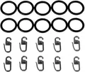 Produktbild: Liedeco Gardinenring, Gardinenstangen, (Set, 10-St., mit Faltenlegehaken), für Gardinenstangen Ø 20 mm