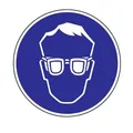 Produktbild: 10 Stk. Gebotszeichen Augenschutz benutzen D.200mm Kunststoffschild blau/weiß