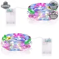 Produktbild: LED Lichterkette Batterie 2 x 20er Micro Drahtlichterkette mit Timer Bunt Deko