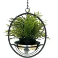 Produktbild: Blumenampel Innen Metall Wand Hängepflanzen 43 Cm 96087 S Mit Topf Silber Pflanzenhänger Blumenhänger Topfhänger Blumen Blumentopfhänger Hängetopf - Dandibo