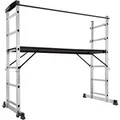 Produktbild: Tectake Aluminium Multigerüst  4 In 1 Mit 2 Praktischen Rollen  109 x 70 x 160 cm Silber