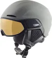 Produktbild: ALPINA Alto Q-LITE - sicherer, stoßabsorbierender & individuell anpassbarer Skihelm für Erwachsene, mit kontrastverstärkendem Visier - Moon-Grey matt (Gold Mirror) - M (55-59 cm)