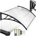 Produktbild: tectake® Vordach, in Bogenform, transparent und UV-beständig, 150 x 93 cm