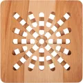 Produktbild: Creative Home Pfannenuntersetzer Quadratisch Heißer Topfuntersetzer Holz 19,5 x 19,5 x 1,5 cm, Umkehrbar Untersetzer Topf, Tisch- & Thekenschutzunterlage