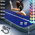 Produktbild: AIRTRACK Matte Tumbling Matte mit Pumpe PVC Tumblingmatte Gymnastikmatte Turnmatte Farbe: Dunkelblau-Grau Maße: 300*100*10cm