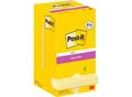 Produktbild: Super Sticky Post-it 654-SSCY-P8+4, 8 Blöcke, 90 Blatt je Block, je 76 x 76 mm, PEFC-zertifiziert, cellophanfrei verpackt, gelb + 4 Blöcke gratis