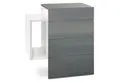 Produktbild: Vladon Nachttisch Queens (Nachttischschrank mit 2 Schubladen, und 1 seitlichem Fach zur Wandmontage), Weiß matt/Grau Hochglanz inkl. LED-Unterbaustrahler (60 x 63 x 36 cm)