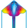 Produktbild: HQ Design Ecoline Simple Flyer 120 Kinderdrachen Flugdrachen Drachen zum steigen Lassen wenig Wind ab 5 Jahre 75x120cm+1.5m Drachenschwanz 17kp Polyesterschnur 25m auf Griff 2-5 Bft (Manta)
