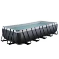 Produktbild: EXIT Toys Black Leather Pool - 540x250x100cm - Großer, Rechteckiger Rahmenpool mit Kartuschenfilterpumpe - Extra tiefer Pool - Starker Rahmen - Inklusive Poolleiter - Einzigartiges Design - Schwarz