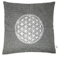 Produktbild: myZirbe Zirbenkissen Blume des Lebens Größe 40x40 cm antrazith Silber
