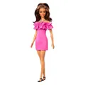Produktbild: Barbie Fashionistas-Puppe mit pinkfarbenem Kleid mit Rüschenausschnitt - Barbie