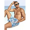 Produktbild: Badeshorts S.OLIVER, Herren, Gr. S (46/48), N-Gr, blau (blau, weiß), Microfaser, Microfaser, Polyester, bedruckt, Badehosen Badeshorts, Innenslip, mit kleiner Innentasche, Gesäßtasche mit Klettverschluss