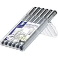 Produktbild: Faserschreiber Pigment- Liner 6er schwarz