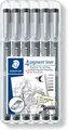 Produktbild: STAEDTLER 308 SB6P Fineliner pigment liner schwarz Set mit 6 Linienbreiten 4 + 2