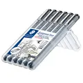 Produktbild: (1,49€/Stück) Staedtler Pigment Liner schwarz 6er Etui 0,05 - 0,8 mm Fineliner