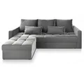 Produktbild: Masseno Ecksofa KOS PIK mit Schlaffunktion L-Form, Sofa mit Bettkasten, Wohnzimmersofa, Couch, Soffa, Bettsofa, Couchgarnitur- Hellgrau, Paros 05