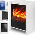 Produktbild: TRESKO® Elektrokamin mit Heizung & Fernbedienung 2000W, WiFi App | Kamin elektrisch LED-Flammeneffekt & LCD-Display | Kaminfeuer mit Thermostat, Timer | Elektro Kaminofen Standkamin Heizlüfter