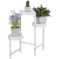 Produktbild: Relaxdays - Pflanzenständer, 3 Ablagen, Metall & Kunststoff, HxBxT: 61 x 55 x 30 cm, Innenbereich, Blumenständer, weiß