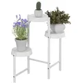 Produktbild: Relaxdays Pflanzenständer, 3 Ablagen, Metall & Kunststoff, HxBxT: 61 x 55 x 30 cm, Innenbereich, Blumenständer, weiß